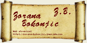 Zorana Bokonjić vizit kartica